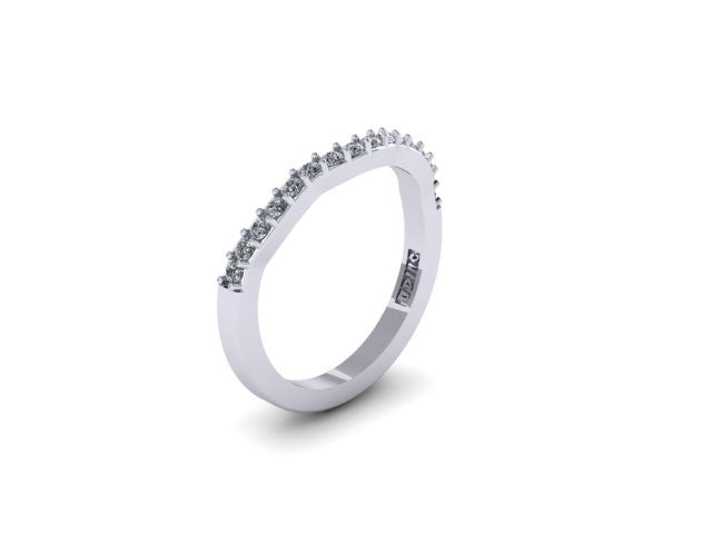 scalloped u shape contour wedding band