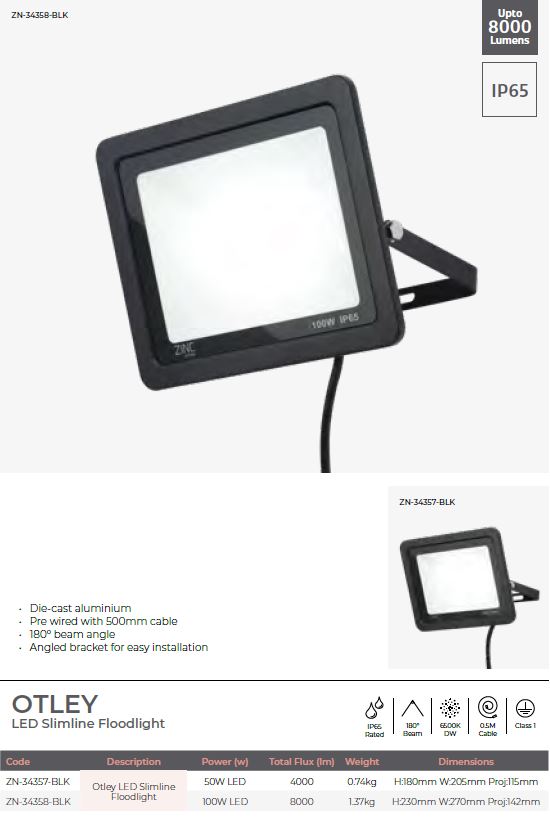 rye led slimline floodlight