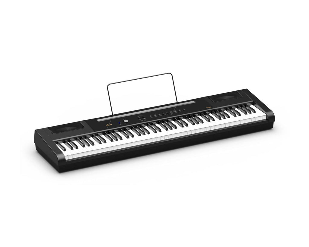 keyboard with weighted keys and touch sensitive