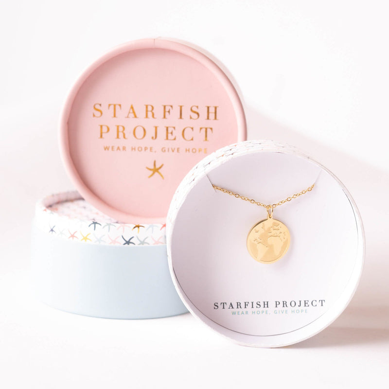 starfish project world gold pendant necklace