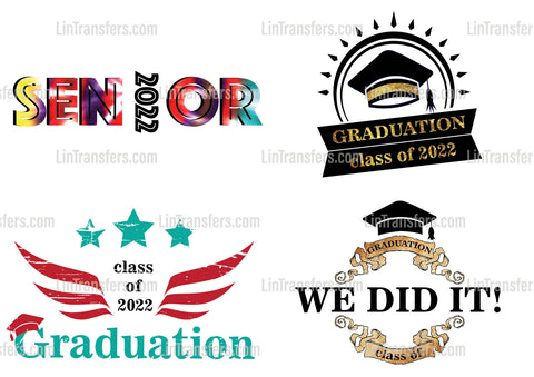 "Graduation. Bundle. 4 Designs. #4" Sublimation Transfer