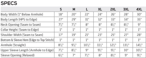 Size Chart – Culture Society Clothing