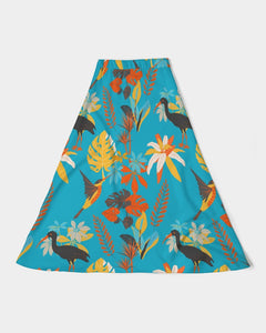 Tropical Birds Women's A-Line Midi Skirt