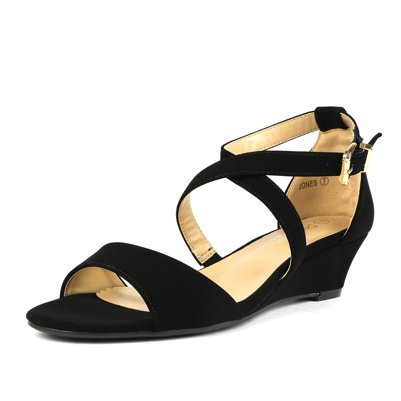 Women's Low Wedge Sandals | Ankle Strap Sandals-Dream Pairs
