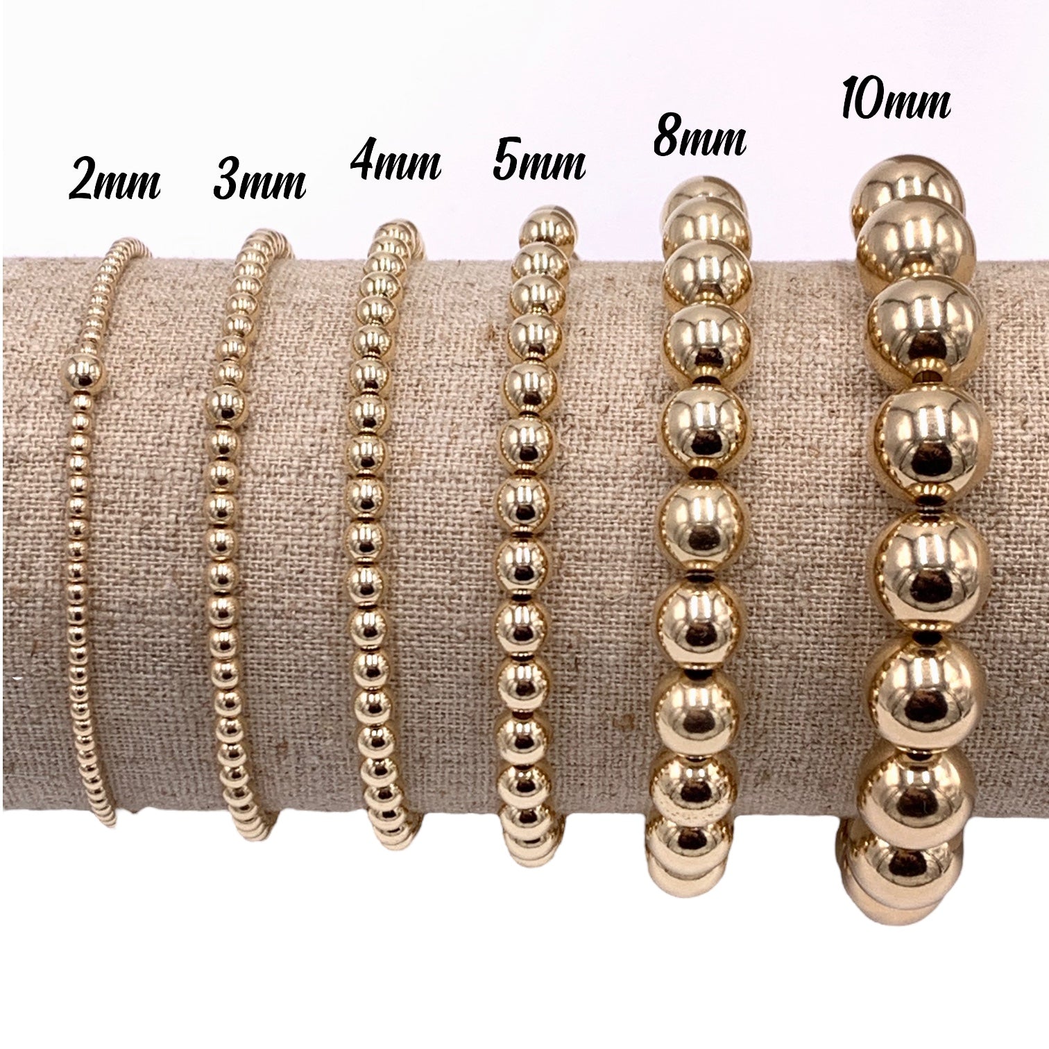 14K Gold Plated Women Stackable Ball Chain Stretch Bead Bracelet Set T –  Wowshow Jewelry