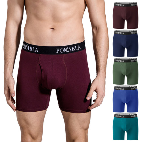 POKARLA 4.5 Inseam Womens Cotton Boxer Briefs Underwear Boy Shorts Pa