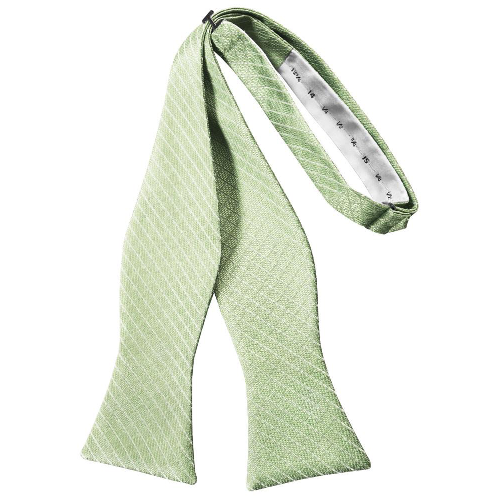 Mens Diamond Grid Pattern Mint Green Self Tie Bow Tie