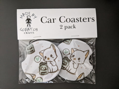Cute Kawaii Car Coasters Set Of 2