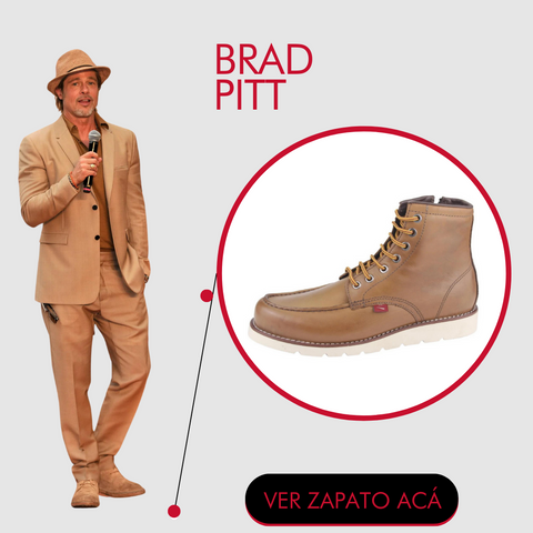 Brad Pitt usando bototos combinando su traje