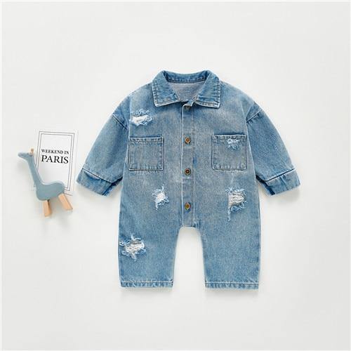 Spring Autumn Newborn Baby Boys Girls Romper Long Sleeve Denim Jumpsuit Infant Climbing Outfit Clothes Costume Fashion Clothing | akolzol