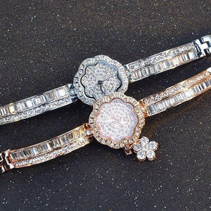 High Quality Fashion Flower Women Watches With Rhinestone Small Luxury Designer Watch Women Quartz Bracelet Watch | akolzol