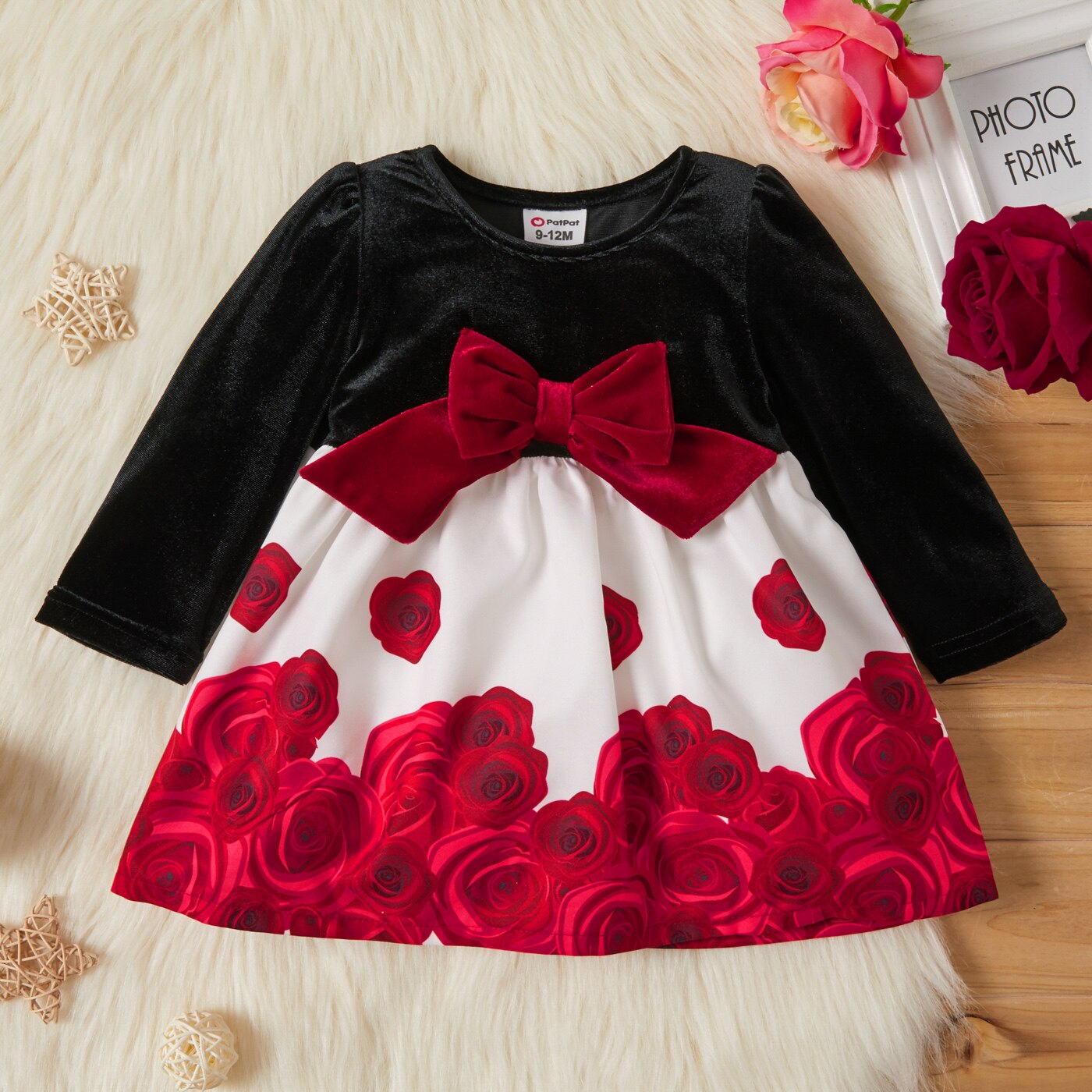 Baby Girl Elegant Rose Autumn Winter Valentine Dress – Honeychildren