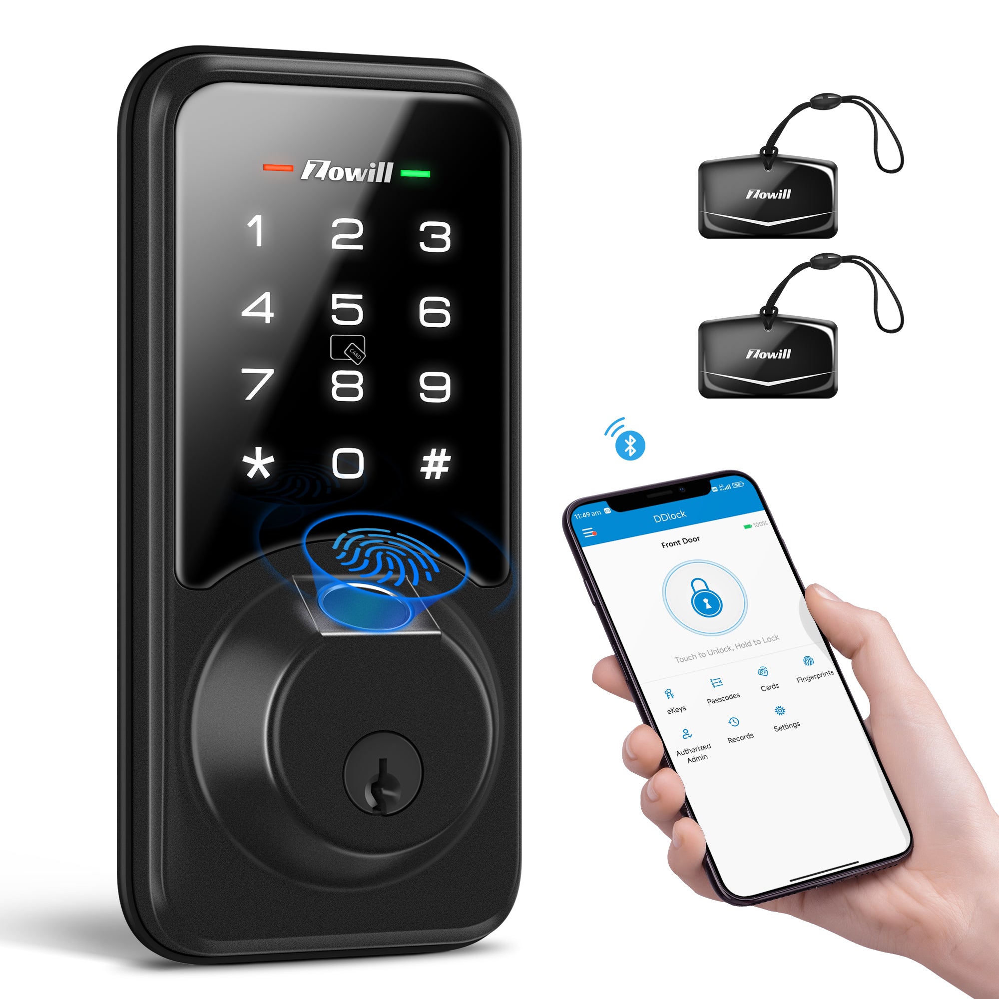 Zowill Fingerprint Door Lock with APP & Voice Control (Gateway