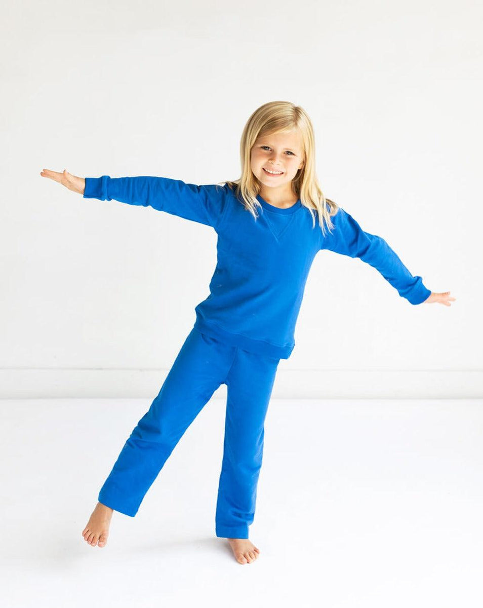 Kids' Organic Cotton Blue Sweatpants