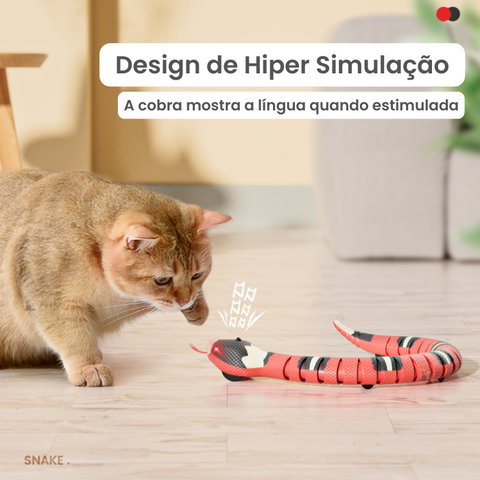 Brinquedo para Gato - Cobra de Brinquedo para Gatos Interativa Inteligente com USB