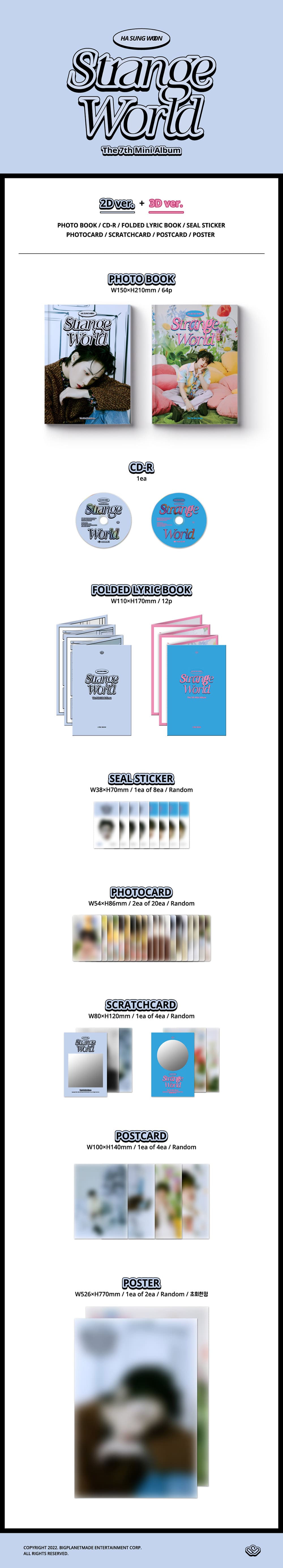 HA SUNG WOON - 7th Mini Album [Strange World] Photobook Ver. Description