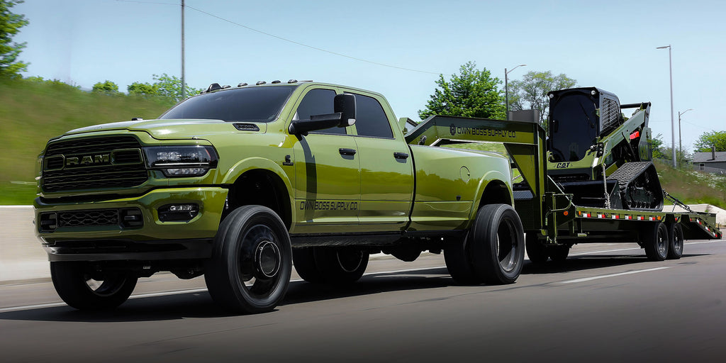 lifted truck with trailer