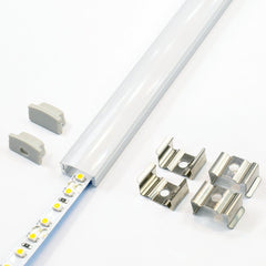 Perfil LED de superficie con opción colgante y difusor curvo de 19,3 m –  tidled