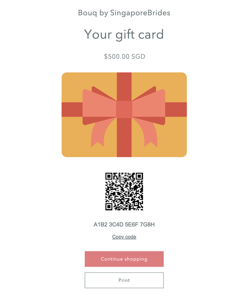 Bouq Gift Card Email