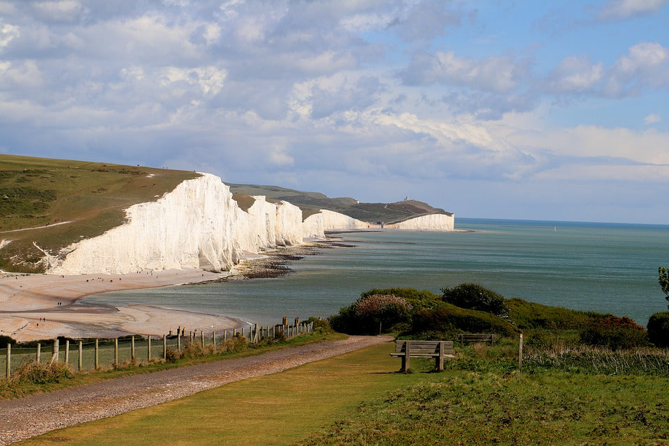 The Seven Sisters white cliffs on the UK coast