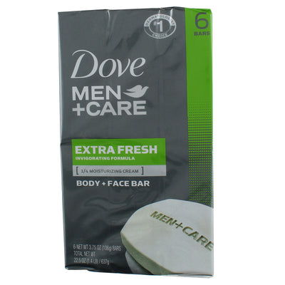 Dove Men+Care Body + Face Bar, Clean Comfort - 6 pack, 3.75 oz bars