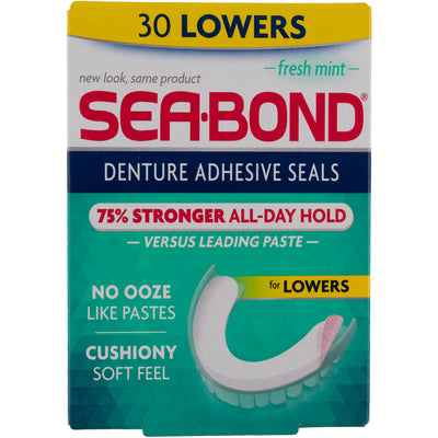 Sea-Bond Fresh Mint Lowers Denture Adhesive Wafers - 15 PK, Dentures