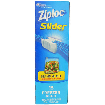 Ziploc Slider Freezer Bag, 10 Count Packs - 12 per Case