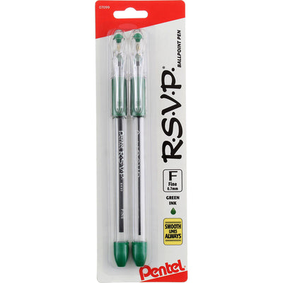 Pentel R.S.V.P. Ballpoint Pen 0.7mm Fine Tip Pink Ink Box of 12 (bk90-p)