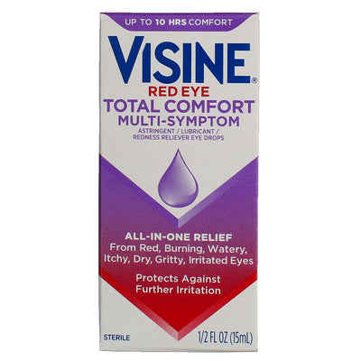  Visine Red Eye Hydrating Comfort Redness Relief and Lubricant  Eye Drops to Help Moisturize and Relieve Red Eyes Due to Minor Eye  Irritations Fast, Tetrahydrozoline HCl, 0.5 fl. oz : Health