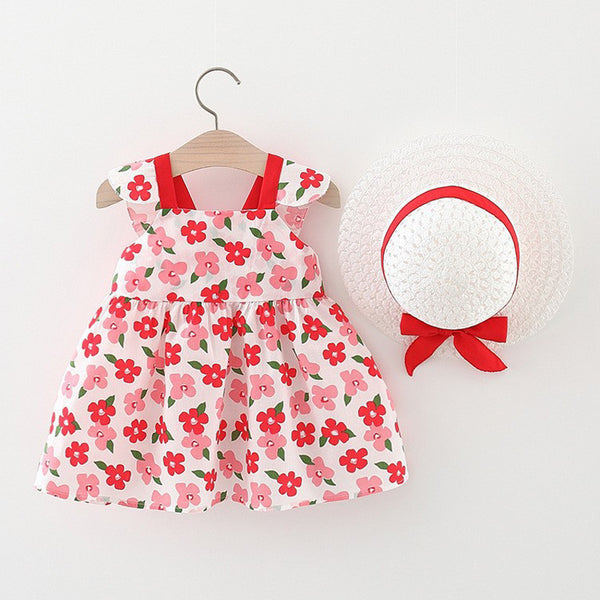 Toddler Baby Girls Hawaiian Holiday Dress With Straw Hat Rainbow ...