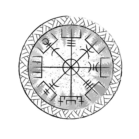 Scandinavian Vegvisir black symbol