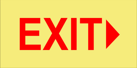 SABS Exit right Photoluminescent (glow in the dark) sign (M070)