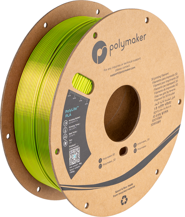Polymaker PLA Filament 1.75mm Bundle 2x1kg, Black PLA 3D Printer