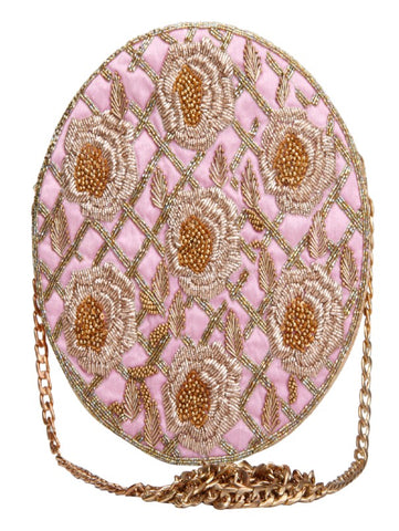 Roses Are Pink Round Sling Bag By The Purple Sack now available at Trendroots