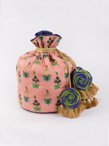 Pink Wall Art Potli Bag by Vareli Bafna now available at Trendroots