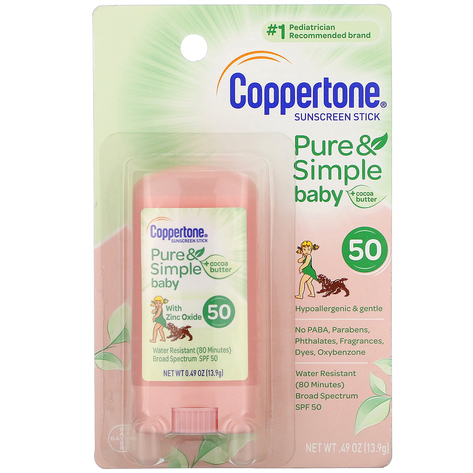 coppertone pure and simple sunscreen stick