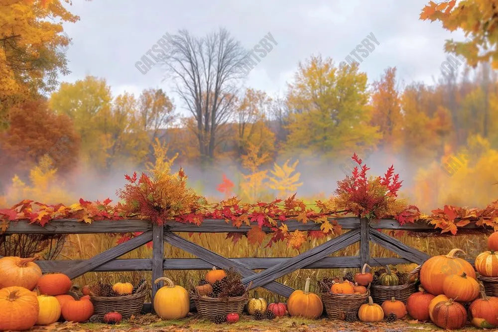 Gatsby Autumn Fence Celebration Photography Backdrop Gbsx-00715