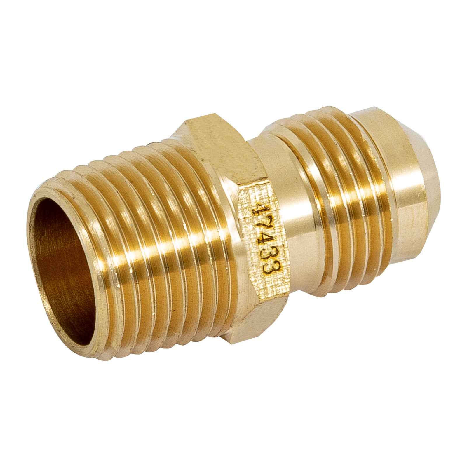 Niple Terminal para Gas 3/8" Flare x 3/8" NPT (10 mm Flare x 10 mm NPT