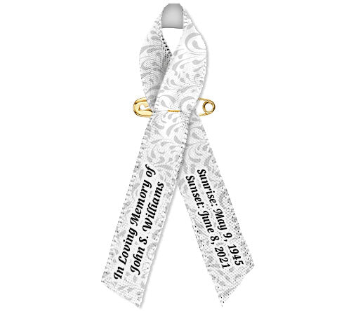 Light Blue Fabric Custom Imprinted Awareness Ribbons – 250 ribbons / bag