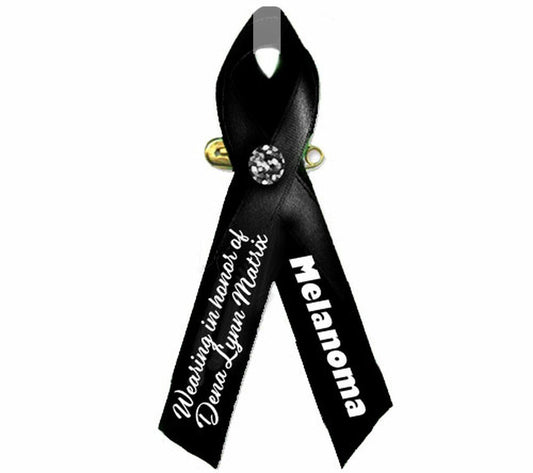 Black Lives Matter Awareness Ribbon Personalized (Black) - Pack of 10