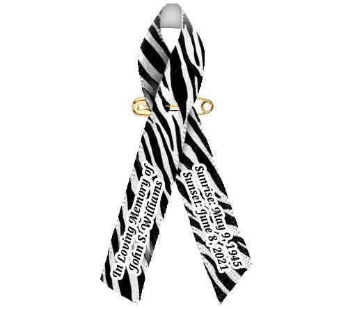 Black Lives Matter Awareness Ribbon Personalized (Black) - Pack of 10