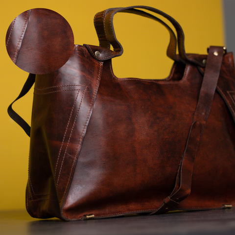 Luxe hardwax leather tote