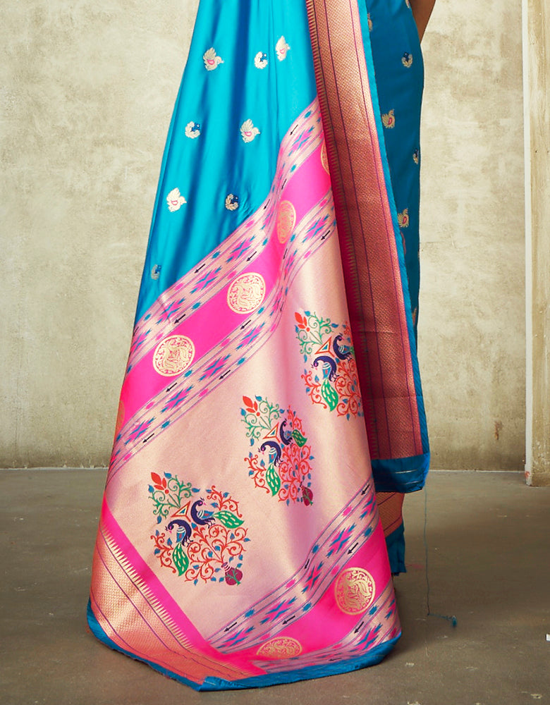 Rajwadi Paithani Silk Saree Pink – Sarha