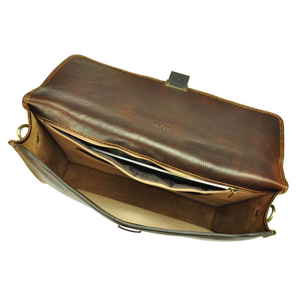 Pierre Cardin | Мъжка бизнес чанта от естествена кожа GS553, Кафяв