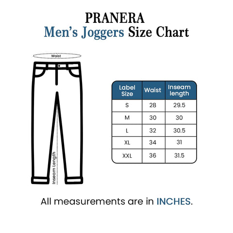 Size chart - MENS TRACK PANT – Pranera
