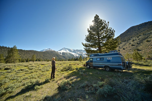 camping in forest