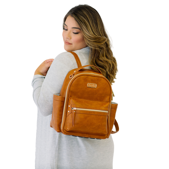 itzy ritzy Cognac Itzy Mini Diaper Bag Backpack – Sneak A Peek Boutique
