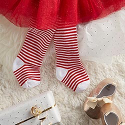 Stephan Baby Holiday Tights Red Stripes