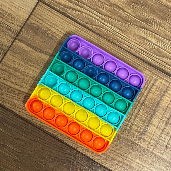Silicone Fidget Poppers - Rainbow Square