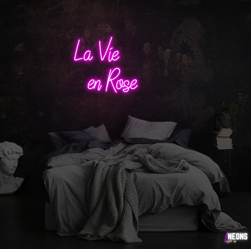 la vie en rose neon sign